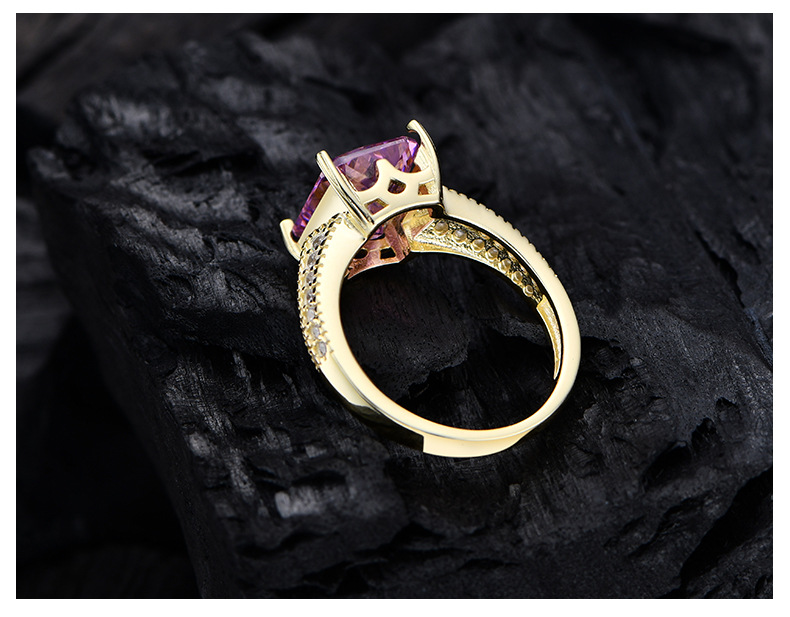 Fashion Geometric Sterling Silver Inlay Zircon Rings 1 Piece