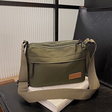 男女同款布包日系时尚简约韩版肩包隔层大容量女包多层斜挎包女
