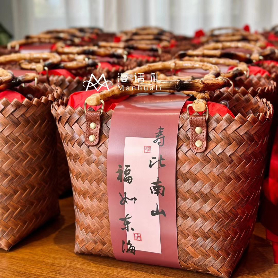 纯手工时尚百搭编织包菜篮子复古竹节手提草编托特包包女伴手礼包