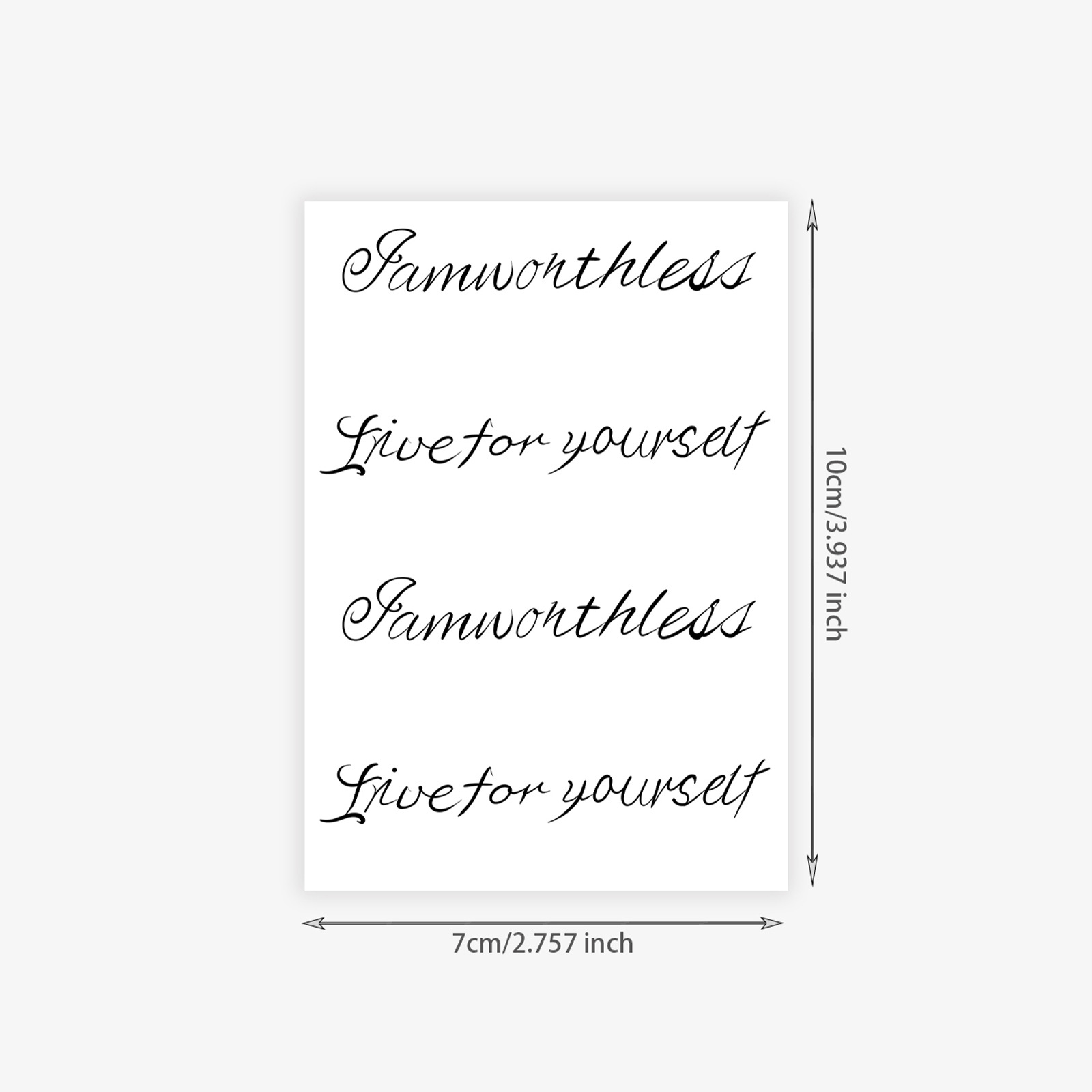 Inglés inspirador vivo para ti mismo tatuaje simple escritos a mano flor dedos pegatinas impermeables image 5