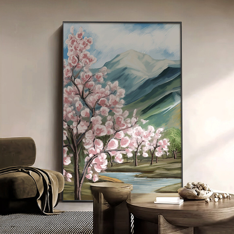 大芬村油画玄关过道挂画花卉治愈风景装饰画客厅沙发背景墙壁画