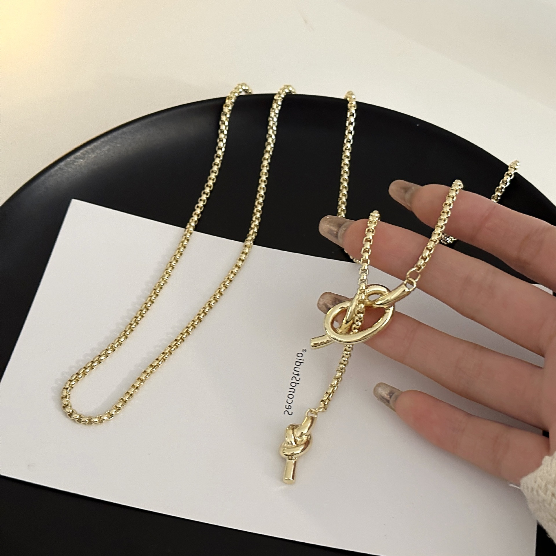Wholesale Jewelry Elegant Simple Style Tassel Knot Alloy Sweater Chain display picture 3