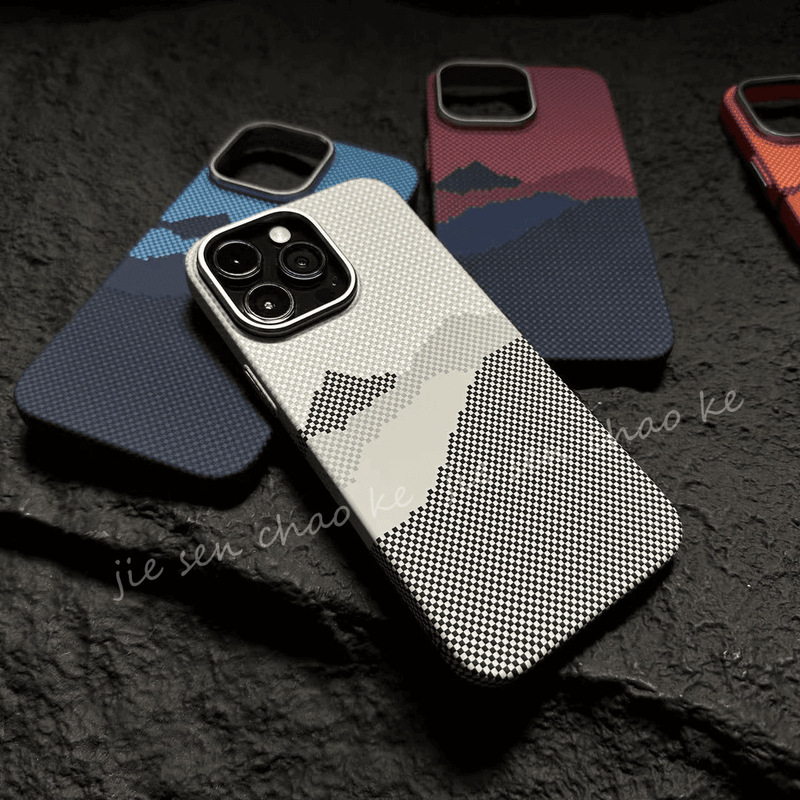 Mountain and River Kevlar Skin-Feel Magnetic Case for iPhone 17 Pro Max, Premium Feel Apple 17 Air Phone Case Mountain and River Kevlar Skin-Feel Magnetic Case for iPhone 17 Pro Max, Premium Feel Apple 17 Air Phone Case