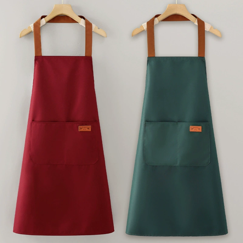 Домашний простой чистый цвет фартук летняя рабочая одежда