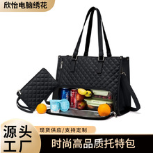 亚马逊午餐包上班通勤大容量手提包简约2合1保温包电脑包都市简约