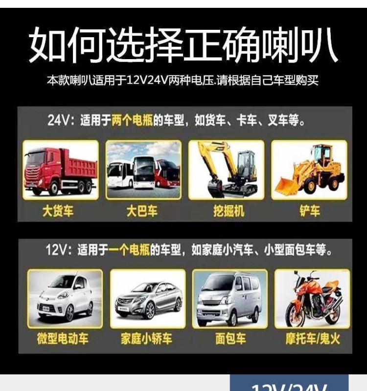 Car horn 12V24V car truck snail super sound whistle super sound waterproof motorcycle modified tweeter horn