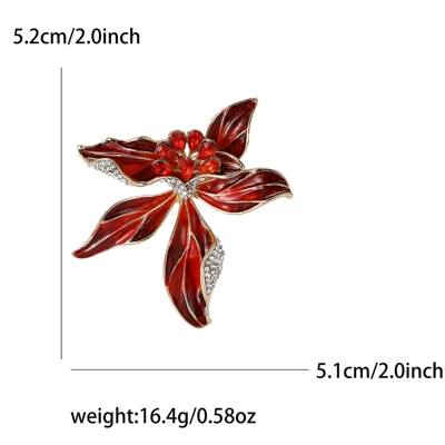 Yaxa sancaqları enamel iris flower brooch fashion - red-4634-rd