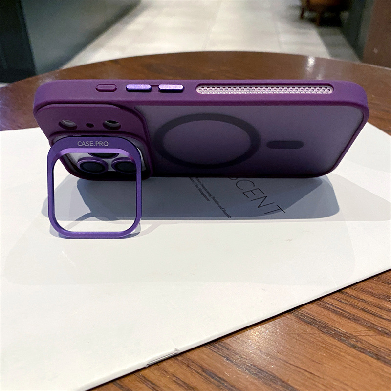 跨境爆款适用苹果17磁吸金属镜头支架手机壳iPhone16镜头膜保护套|undefined