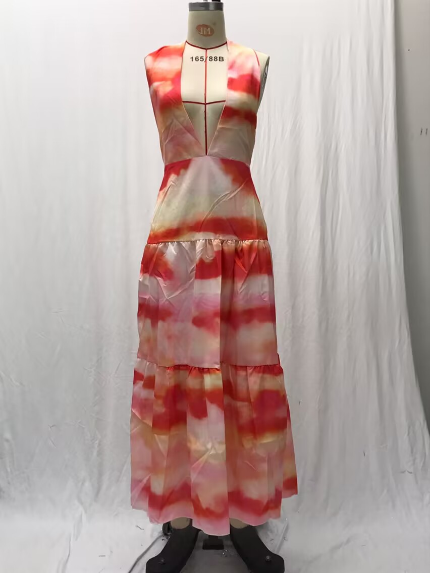 350g Weight Maxi Long Dress Dress Length Type Sleeveless Sleeve Length Swing Dress Dresses Type Polyester Fabric Type Mid Waist Waist Line Holiday, Daily Occasion V Neck Neckline Regular Fit Fit Type Floral Pattern Summer Season Women's Gender Printing Design Vacation Style Wholesale Women's Vacation Printing Floral Holiday Daily V Neck Sleeveless Swing Dress 13