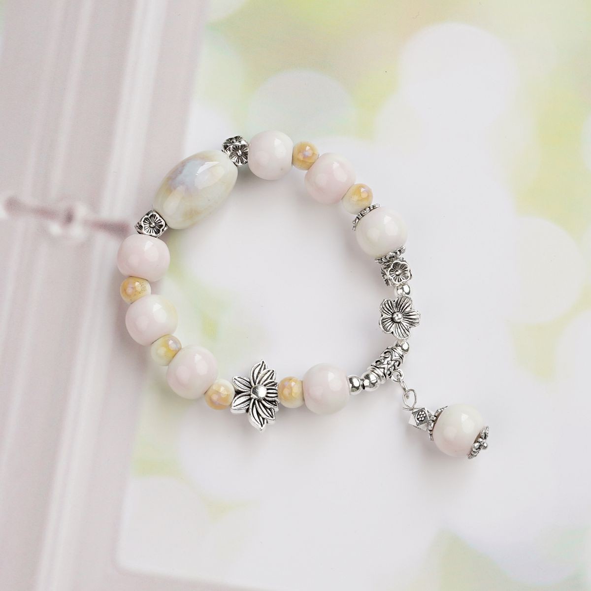 Pulsera de Cerámica para Mujer Hecho a Mano Diseño de Gato image 229
