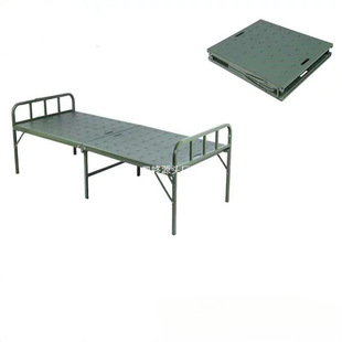 Reinforcement iron bed bamboo board bed single bed folding bed lunch bed steel plate steel wire bed two folding marching bed bamboo bed cool bed