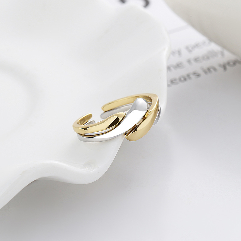 European Style Irregular Water Ripple Geometric Ring For Women_voghion.com