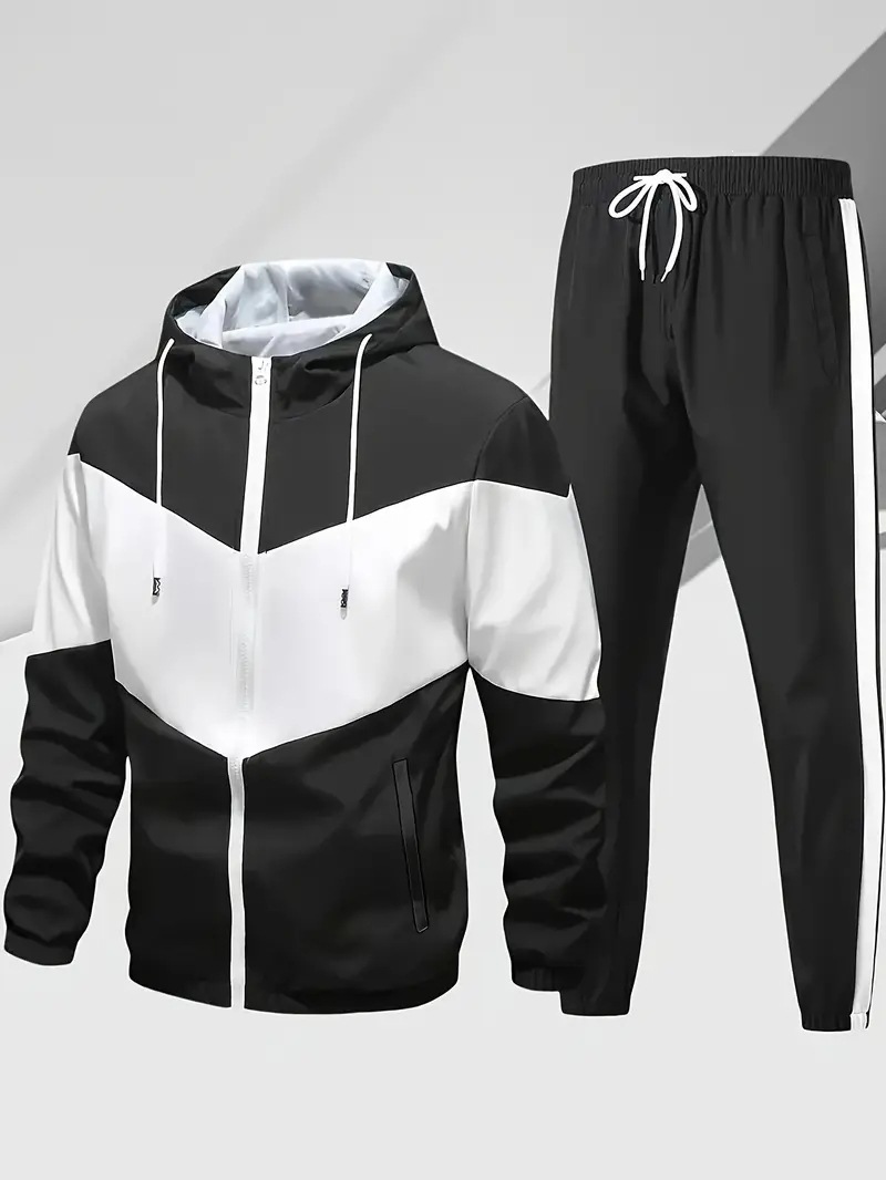 Cross-border autumn and winter sports suit, hooded two-piece set, new men's and teen casual fashion sweatshirt and outerwear