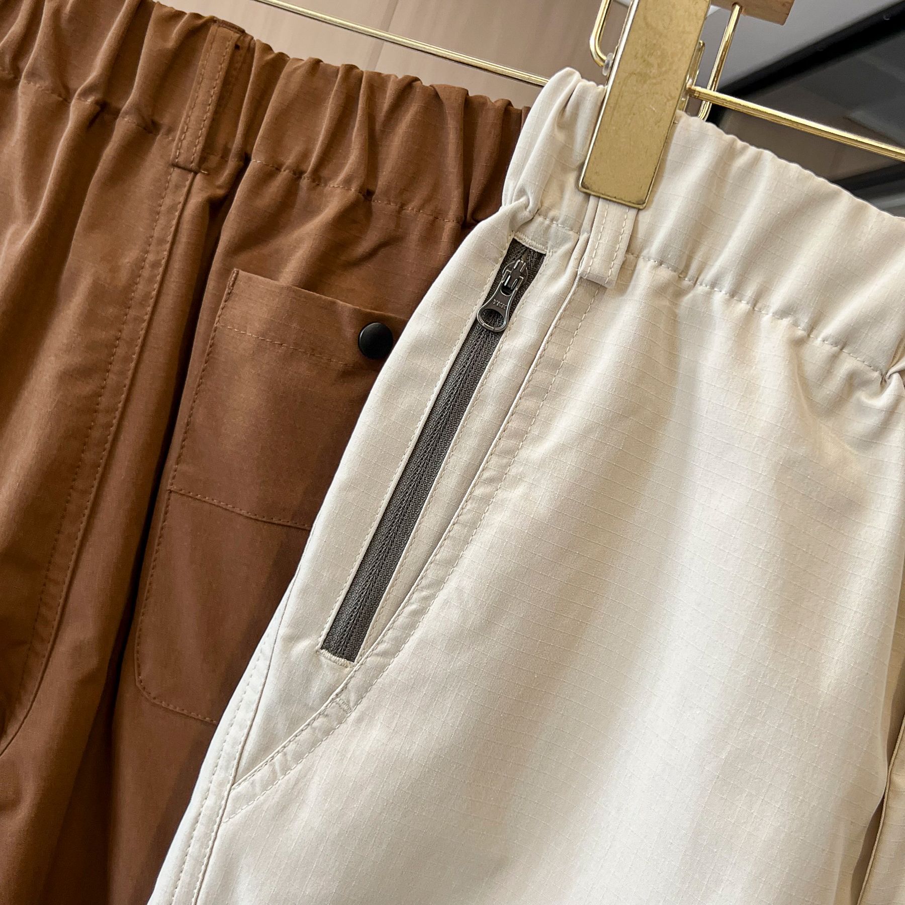 Herrenbekleidung Outdoor lockere Damen kleine gerade Silhouette schnelltrocknende Matrixgitter verschleißfeste atmungsaktive Freizeithose_voghion.com