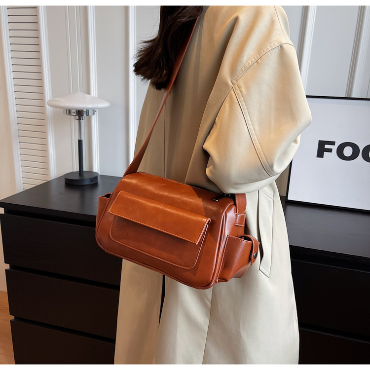 Borsa a tracolla versatile per donna 2023 autunno e inverno nuova borsa a tracolla retrò moda trendy texture di nicchia piccola borsa quadrata_voghion.com