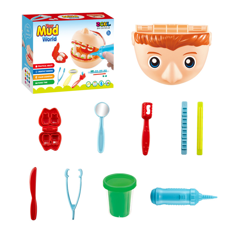 小牙医橡皮泥彩泥牙齿制作种牙玩具套装工具儿童玩具幼儿早教互动|undefined
