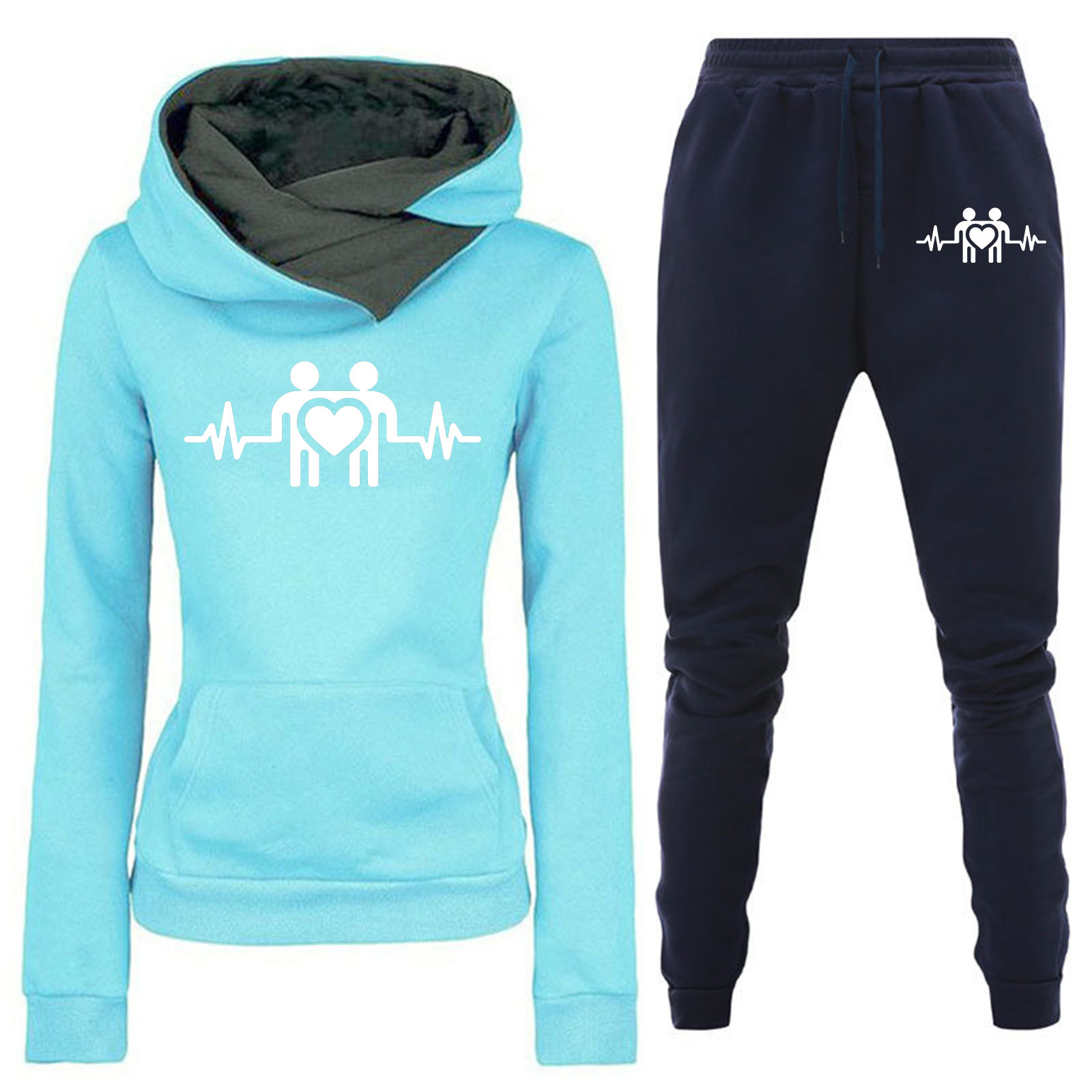 Comercio exterior transfronterizo Otoño e Invierno Nuevo traje de ropa deportiva con capucha y forro polar pantalones de suéter de mujer ropa de mujer al por mayor image 14
