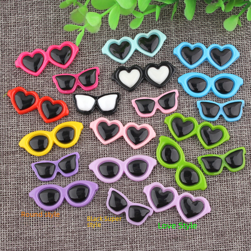 Love Glasses Diy Round Glasses Resin Accessories Cream Glue Mobile...