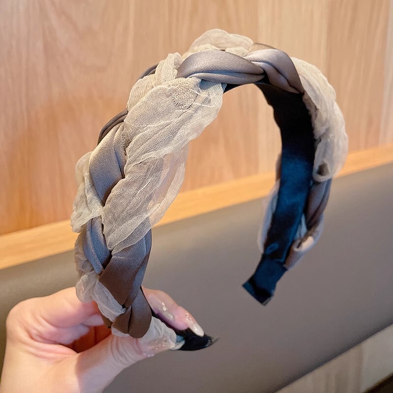 エレガントな気質の女性用高頭頂部ヘアバンド、多用途のコーヒー色のスポンジヘアピン、ファッショナブルなヘッドバンド、洗顔用ヘアバンド|undefined