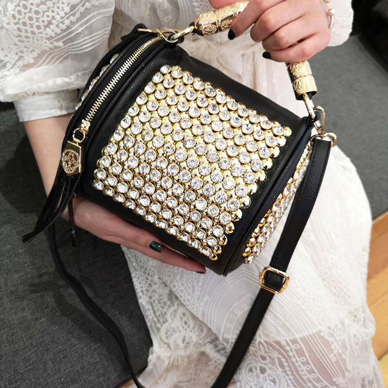 Handmade Rhinestone Cylinder Bag 1