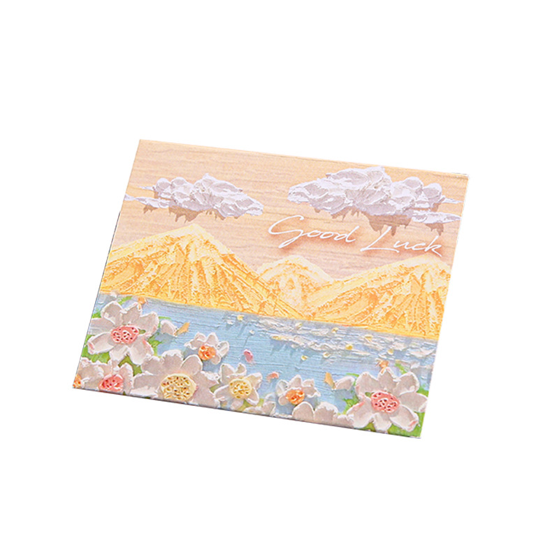 Romance Cure Pintura al óleo Estilo Tarjeta de felicitación navideña para niños Deseos de agradecimiento Regalo de cumpleaños Tarjeta pequeña Tarjeta de mensaje de viento ins