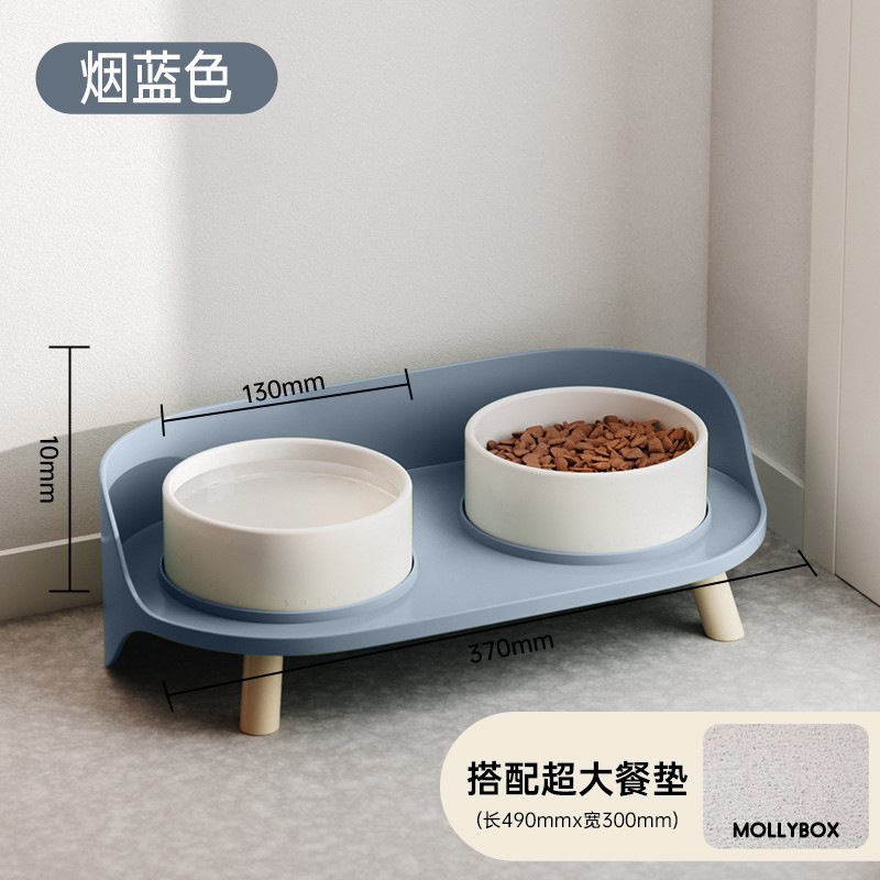 [클래식 달반그릇 + 미끄럼방지 플레이스매트] 스모크블루