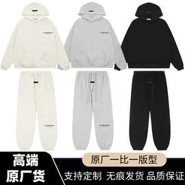 2025SS带帽卫衣黑字母印花 FOG复线ESSENTIALS新款潮牌跨境热卖