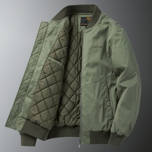 American Retro Ma-1 Flight Jacket Ami Khaki Thickened Cotton Coat Men's Autumn and Winter Baseball Jacket in Stock
