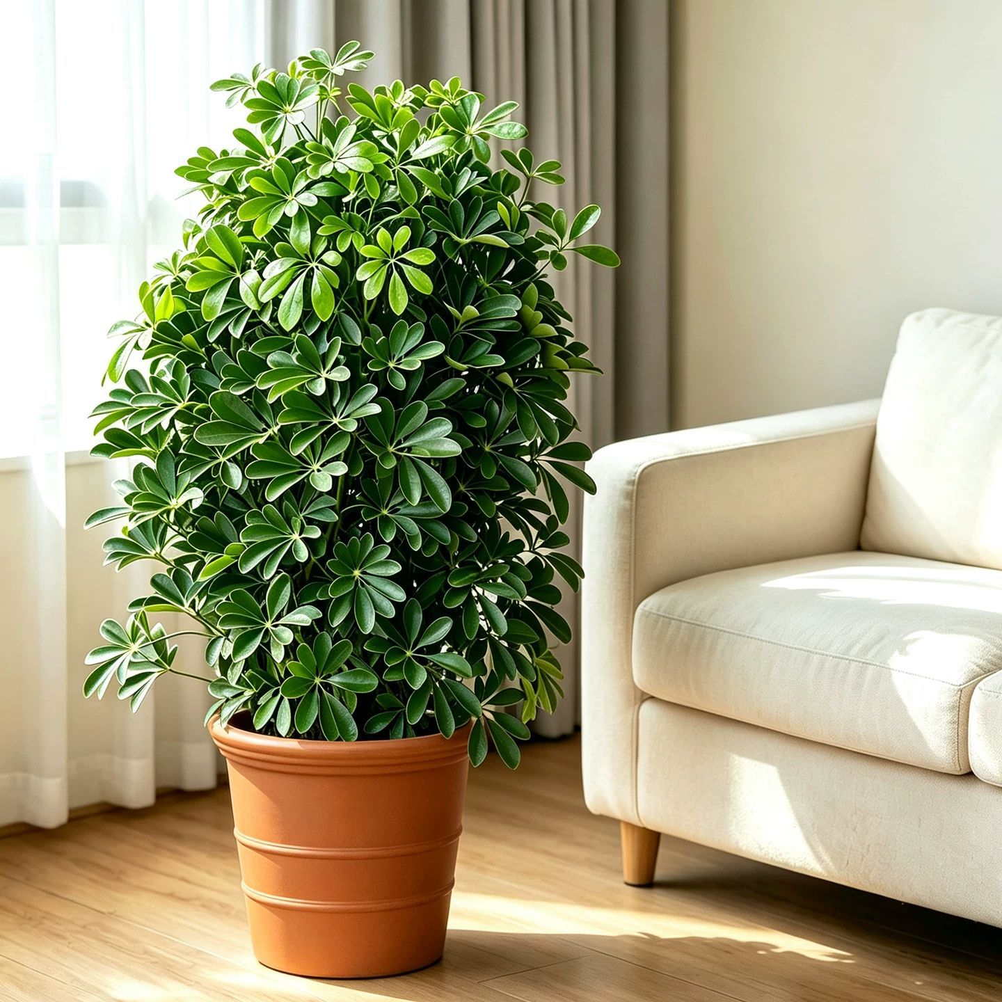 【客厅专用】鸭脚木90-100cm+仿陶花盆