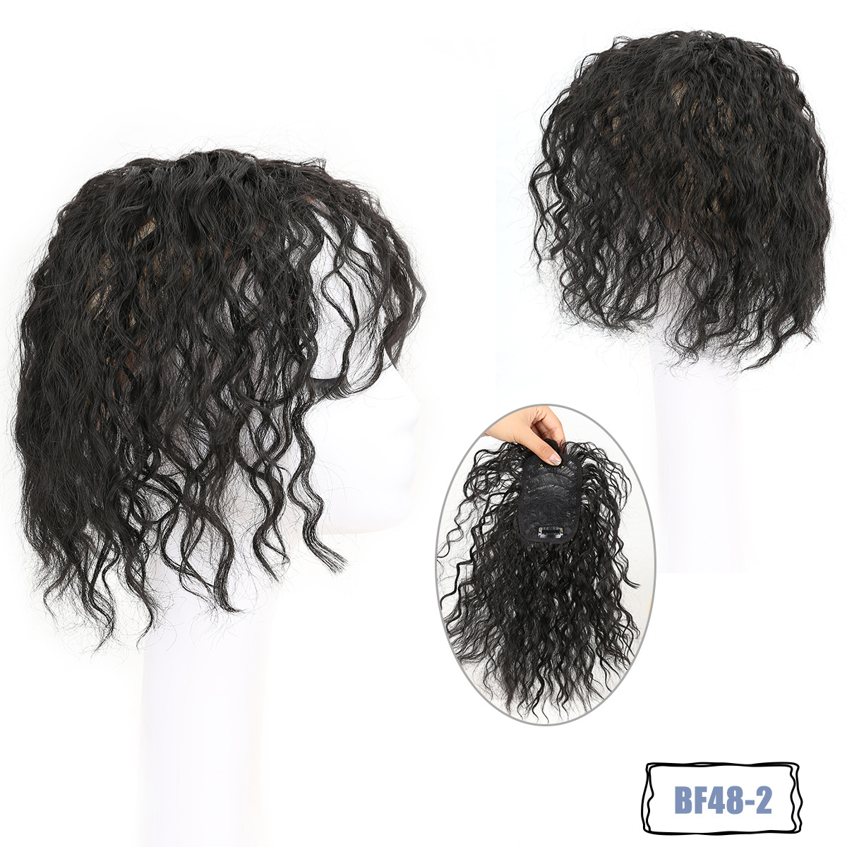 Peruca de cabelo sintético e aplique topper para mulher_voghion.com