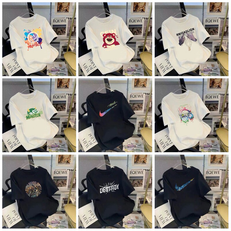 Summer Pure Cotton Men's T-Shirt Trendy Brand 2025 New Loose Large Size Round Neck Men's Short-Sleeved T-Shirt Top Ins Summer Pure Cotton Men's T-Shirt Trendy Brand 2025 New Loose Large Size Round Neck Men's Short-Sleeved T-Shirt Top Ins