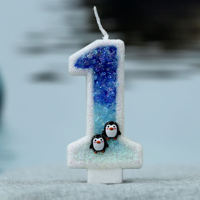 Velas numéricas en caja con pingüino, diseño glaciar antártico, para Amazon – Mayorista de Yiwu