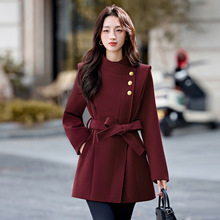 女式毛呢外套2025冬季新洋气收腰显瘦小香风外套呢子厚大衣JX2571