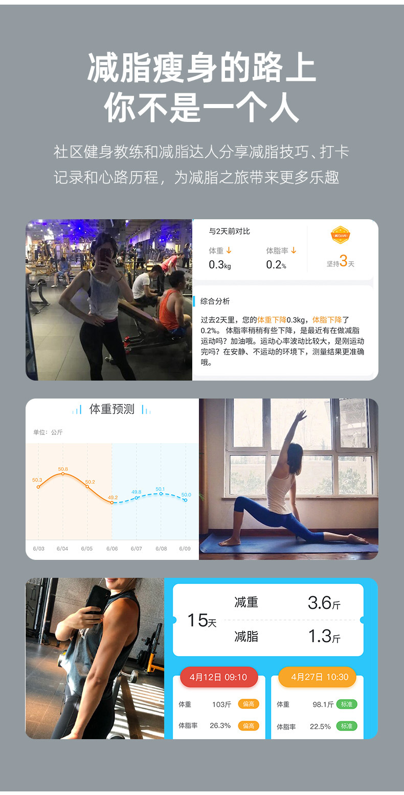 Smart body fat scale rechargeable digital scale professional weighing small accurate and durable human body weight scale home fat measurement