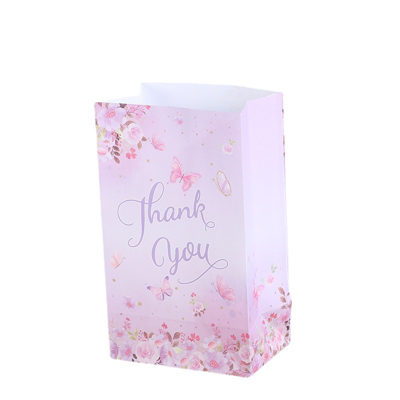 Rosa mariposa impresa bolsa de papel de regalo romántico creativo regalo de vacaciones bolso de embalaje de regalo rectangular