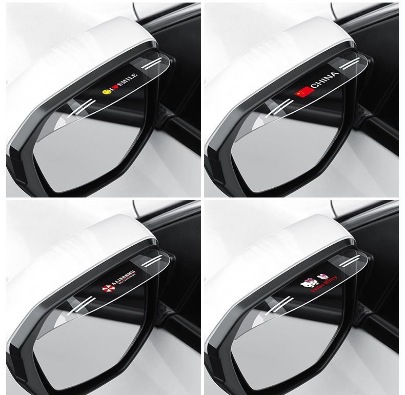 Car Rearview Mirror Rain Shield Clip-On Rain Guard Reflective Rearview Mirror Window Rainproof Dustproof Rain Shield
