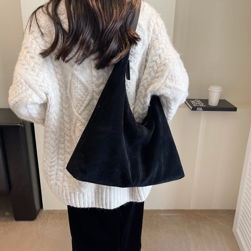 Bolso Tote de Gamuza de Cuero PU, Gran Capacidad, Cierre con Cremallera, para Viajes y Uso Casual