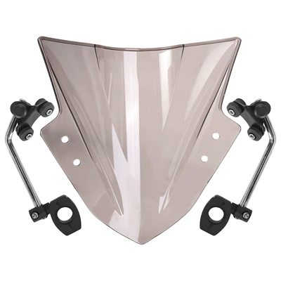 Suitable for 2013-2017 Motorcycle front windshield - little-ninja-windshield-gray-black-bracket