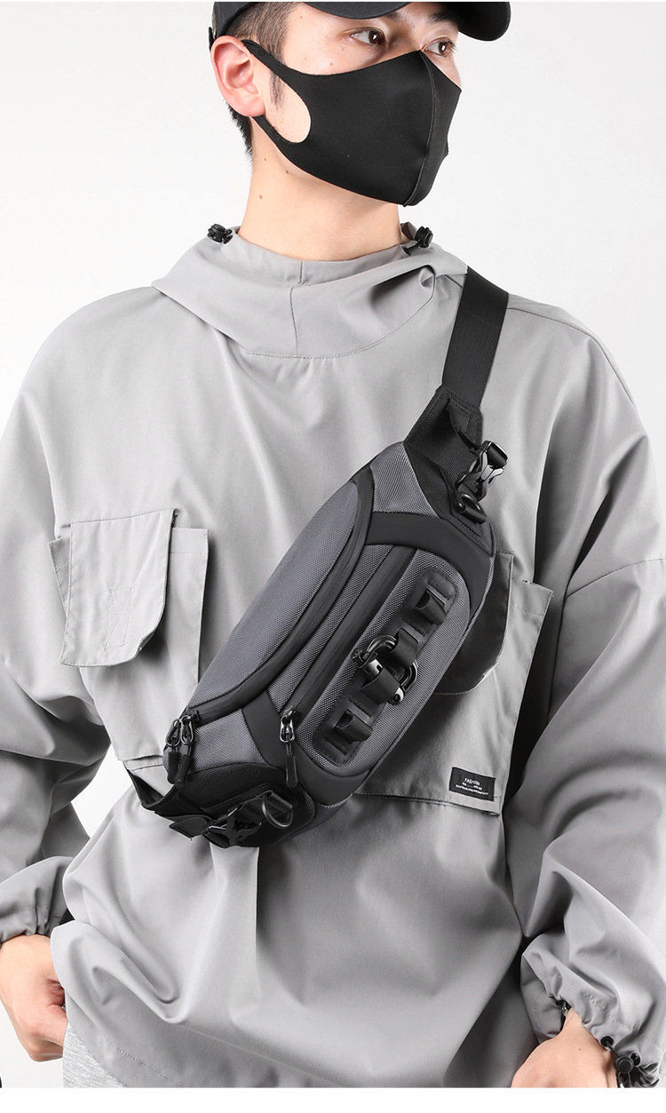 Wepower's new ballistic nylon crossbody bag, outdoor functional windbreaker bag, simple men's waist bag and small crossbody bag undefined