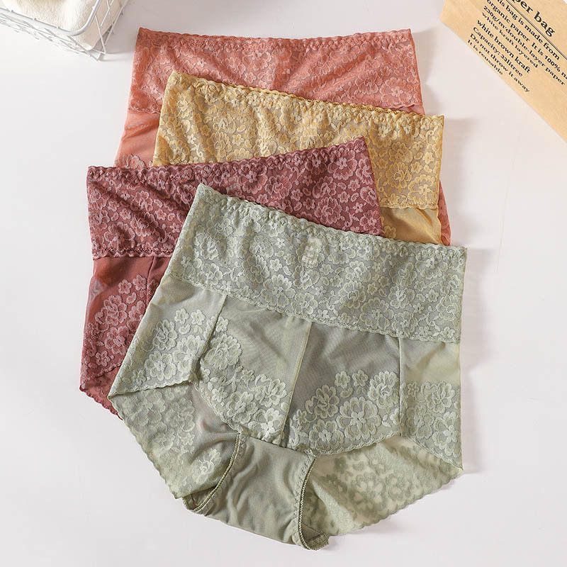 Xiaotianer 950 high waist lace belly contracting hip lifting underwear mesh transparent sexy temptation seamless bodybuilding briefs
