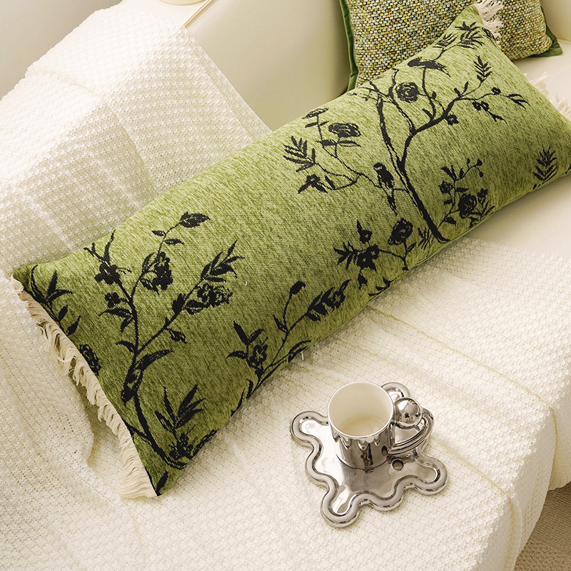 Cojín de cama larga marroquí, almohada lumbar, sofá de sala de estar estilo retro Maillard, funda de almohada con flecos largos, con núcleo image 10