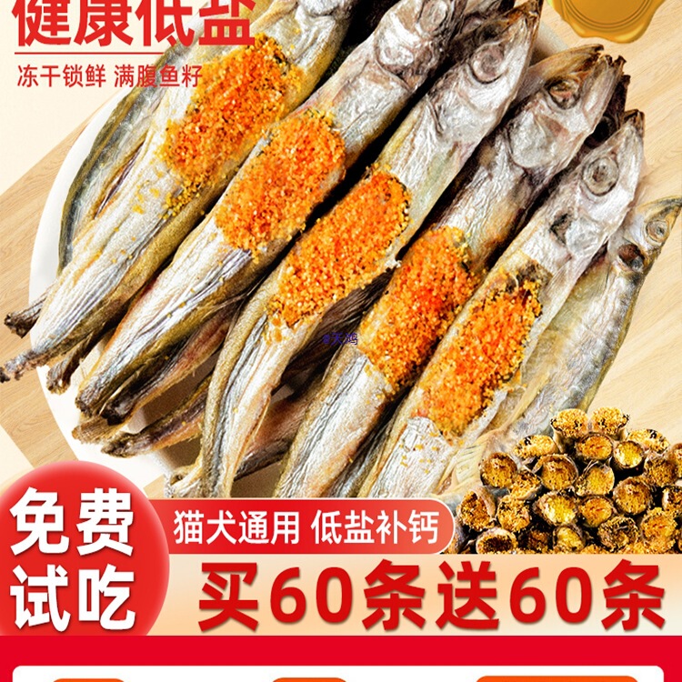 Cat Snacks Freeze-Dried Multi-Spring Fish Nutrition Fattening Hair Gill Training Full Seed Dried Fish Teeth Grinding into Kitten Food Snacks
