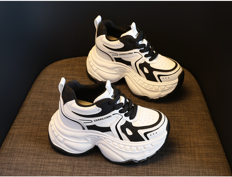 Giày sneaker nữ chunky đế dày HS6798-52 kiểu hot trend — Đen và trắng chi tiết 4