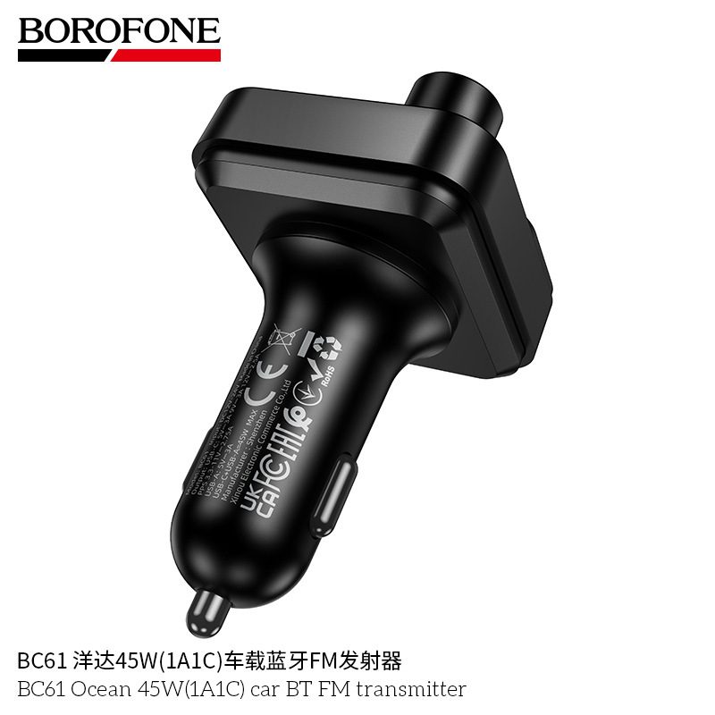 BOROFONE BC61 Car Bluetooth FM Transmitter 46W Fast Charging Dual Port MP3 Player Wireless Receiver