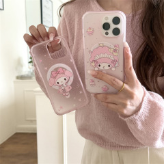 ピンクの星の少女かわいいマグネットホルダーはiPhone16リンゴ15ProMax/14/13携帯ケースに適用されている