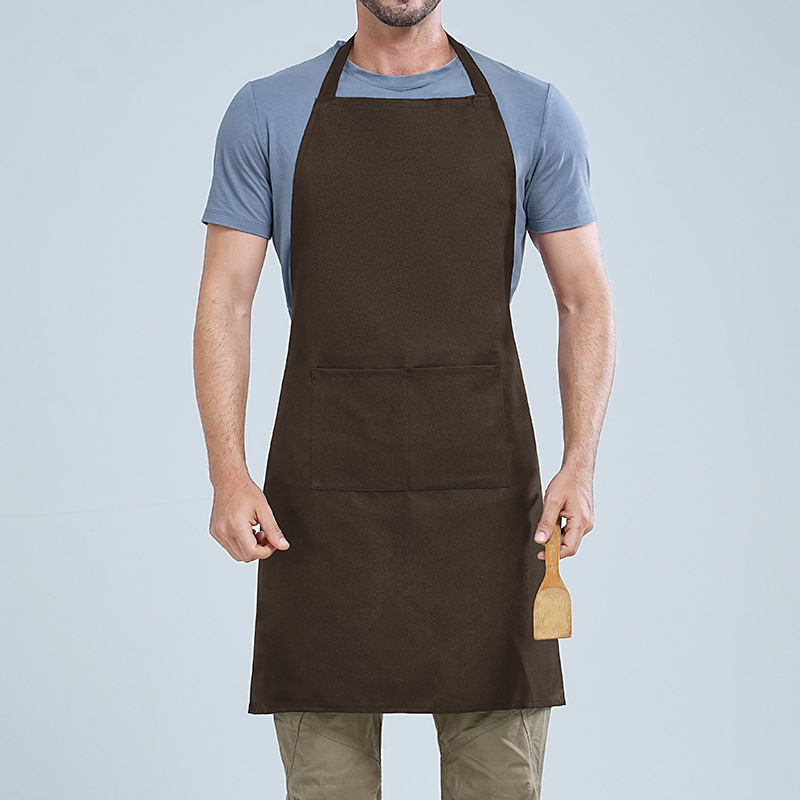 Transfronterizo Amazon halter poliéster delantal logotipo personalizado restaurante occidental café ropa de trabajo hogar cocina delantal