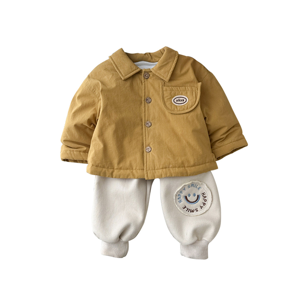 Ropa para niños coreanos, abrigos acolchados para bebés y niños pequeños, tops de moda, ropa de salida de otoño e invierno para niños de 1 a 3 años