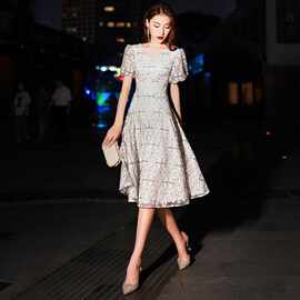 洋装法式晚礼服裙女2026新款气质宴会高端轻奢小众婚纱聚会平时