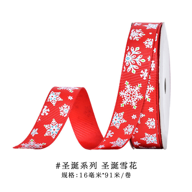 スポット卸売クロスボーダークリスマスプリントリボンホリデーデコレーションリブリボンクリスマスツリーギフト包装リボン|undefined