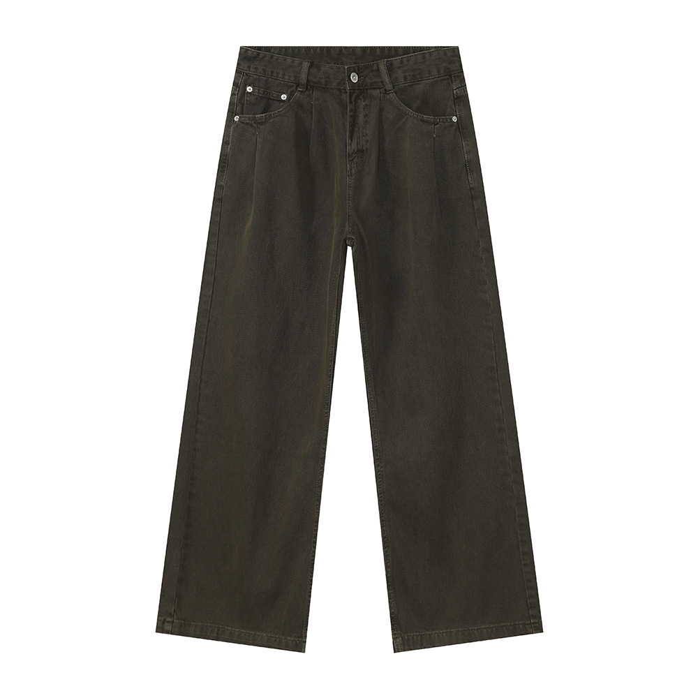 MTLCLOTHES para hombre | Versión coreana del diseño de pliegues rectos de color sólido de estilo coreano